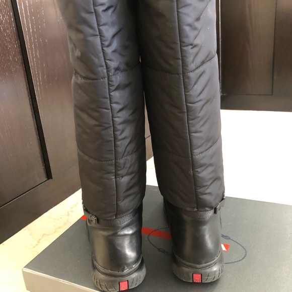 Prada Leather & Nylon Boots Blk SZ 9 1/2 - Picture 7 of 13